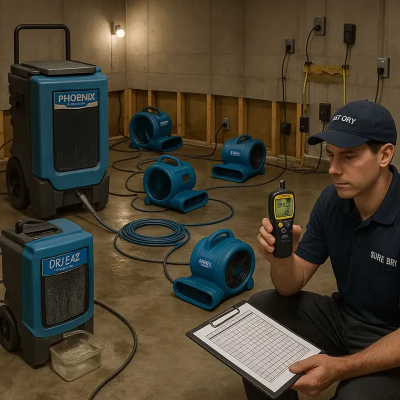 Structural Drying and Dehumidification process in Midland, TX